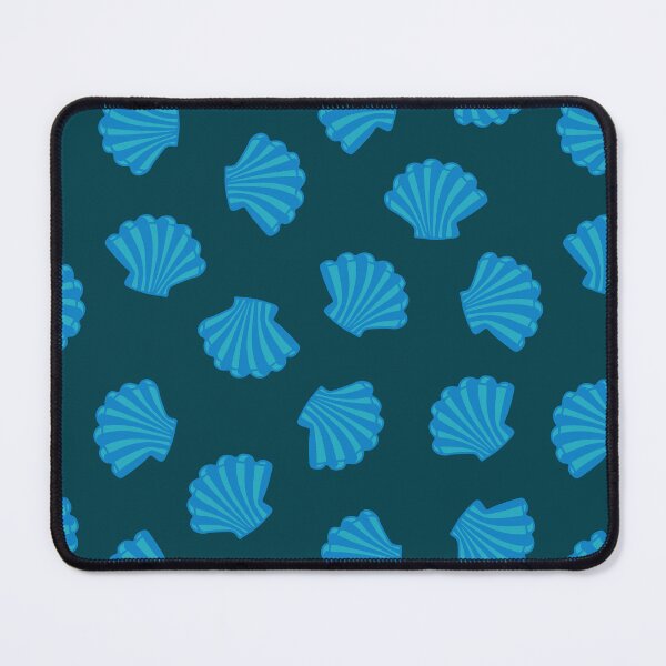 Item preview, SEASHELLS Scattered Tropical Scallop Clam Shells Undersea Ocean Sea Life in Blue Royal and Dark Teal Blue - UnBlink Studio by Jackie Tahara designed and sold by Jackie Tahara of UnBlink Studio.