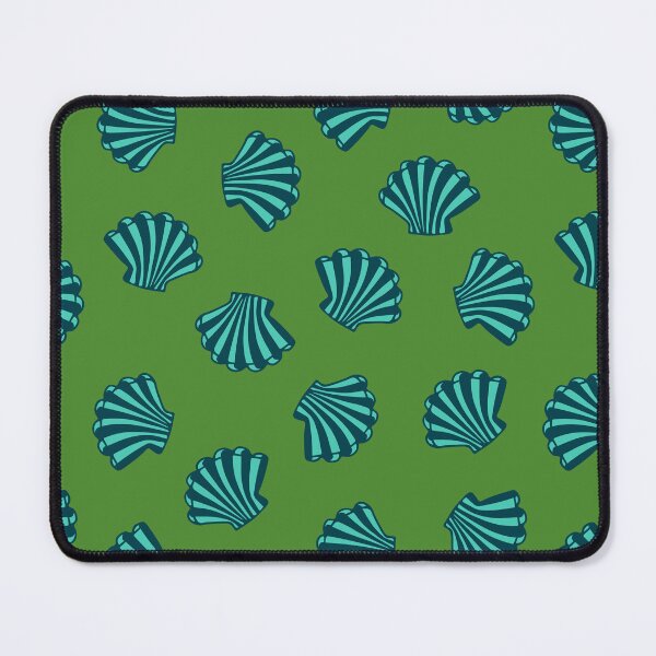 Item preview, SEASHELLS Scattered Tropical Scallop Clam Shells Undersea Ocean Sea Life in Dark Teal Blue Turquoise and Dark Green - UnBlink Studio by Jackie Tahara designed and sold by Jackie Tahara of UnBlink Studio.
