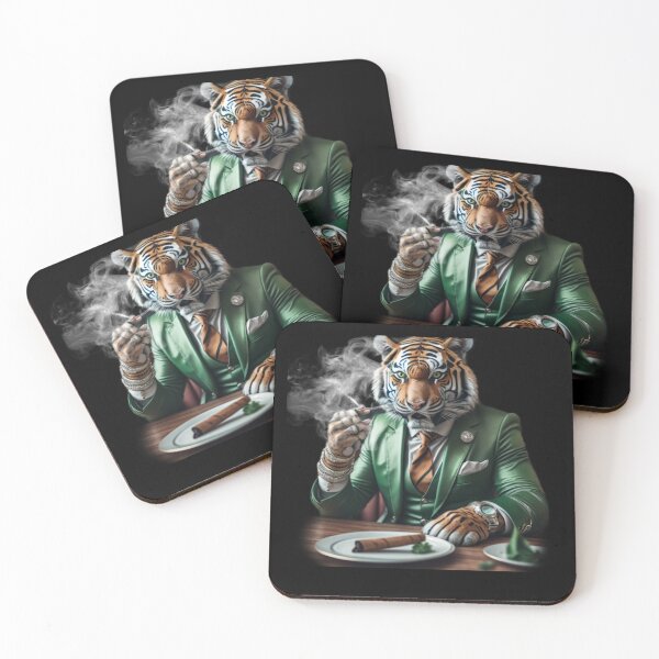 Item preview, Civilized Predator - Smoking Classy Tiger designed and sold by Humanoid  Jungle.