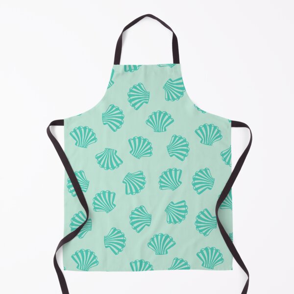 Item preview, SEASHELLS Scattered Tropical Scallop Clam Shells Undersea Ocean Sea Life in Turquoise and Light Aqua - UnBlink Studio by Jackie Tahara designed and sold by Jackie Tahara of UnBlink Studio.