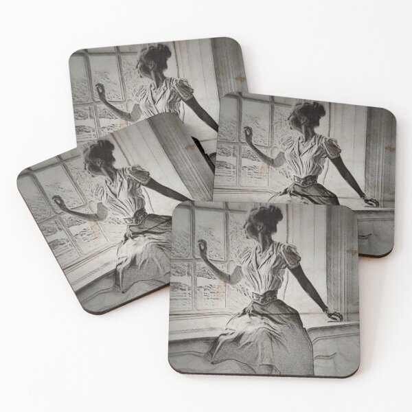 Item preview, Marjorie 1940s Woman Looking Out Window (Black and White) designed and sold by HONDTangled.