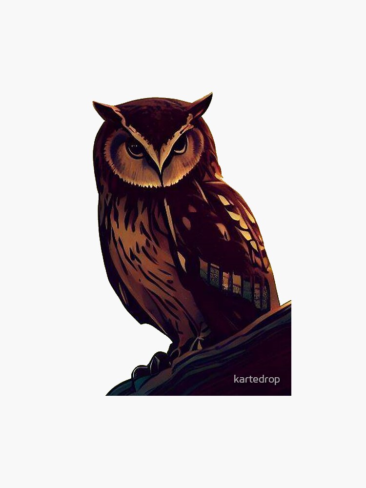 Thumbnail 3 of 3, Sticker, Owls 1 designed and sold by kartedrop.