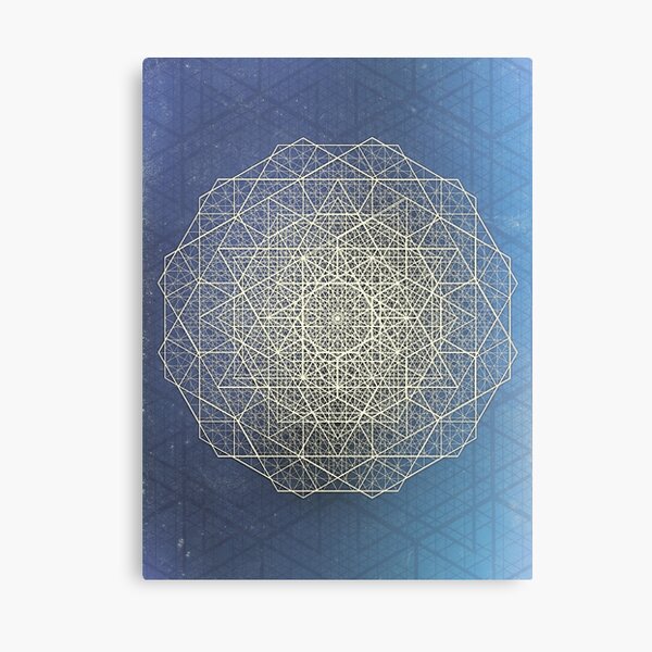 Sacred Geometry Star Mandala 4D Hypercube Canvas Print