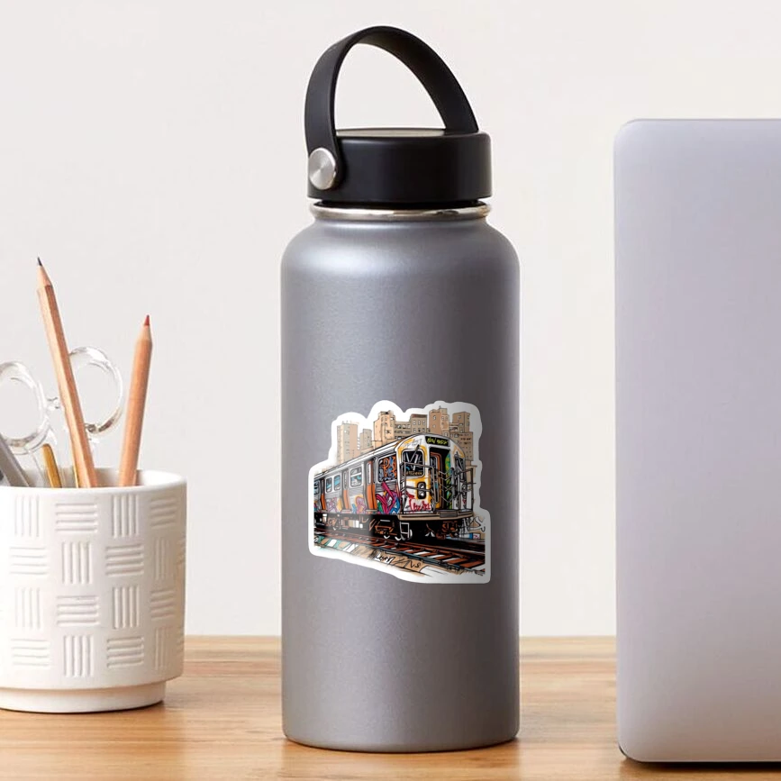 Personalized Initial Water Bottle (30 oz) - New York Subway Z Train