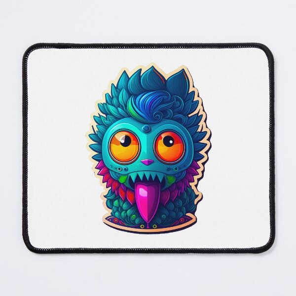 Item preview, Mischievous Doodle Monster - Scary Purple Creature with Orange Eyes and Playful Tongue designed and sold by Kathryn Creates.