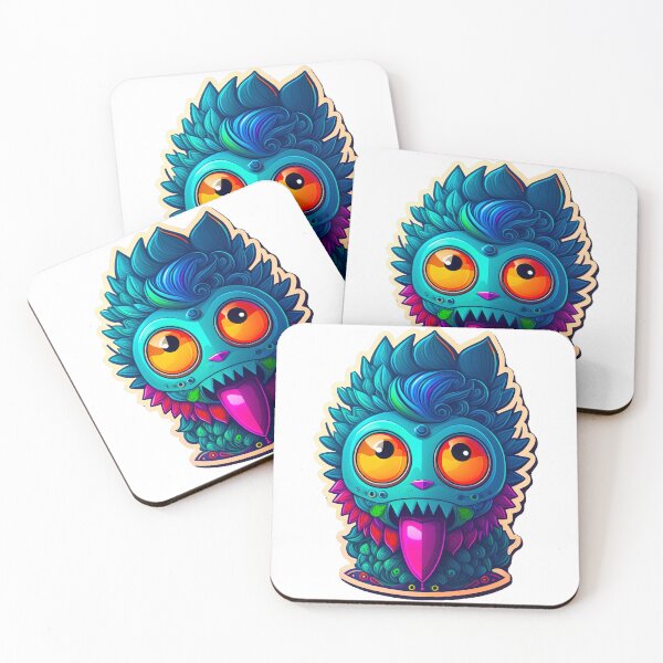 Item preview, Mischievous Doodle Monster - Scary Purple Creature with Orange Eyes and Playful Tongue designed and sold by Kathryn Creates.