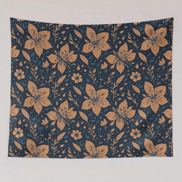 Item preview, orange pastel flower pattern designed and sold by HarshBrown.