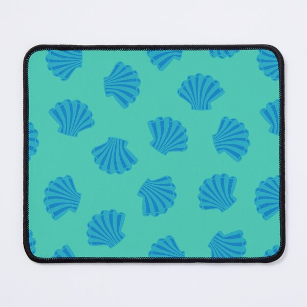 Item preview, SEASHELLS Scattered Tropical Scallop Clam Shells Undersea Ocean Sea Life in Blue and Aqua Turquoise - UnBlink Studio by Jackie Tahara designed and sold by Jackie Tahara of UnBlink Studio.