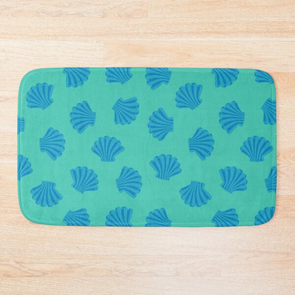 Item preview, SEASHELLS Scattered Tropical Scallop Clam Shells Undersea Ocean Sea Life in Blue and Aqua Turquoise - UnBlink Studio by Jackie Tahara designed and sold by Jackie Tahara of UnBlink Studio.