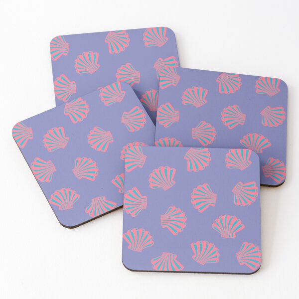 Item preview, SEASHELLS Scattered Tropical Scallop Clam Shells Undersea Ocean Sea Life in Hot Pink Blue and Purple - UnBlink Studio by Jackie Tahara designed and sold by Jackie Tahara of UnBlink Studio.