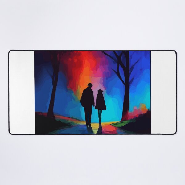 Item preview, A romantic couple strolling at night painting designed and sold by mefirefire.