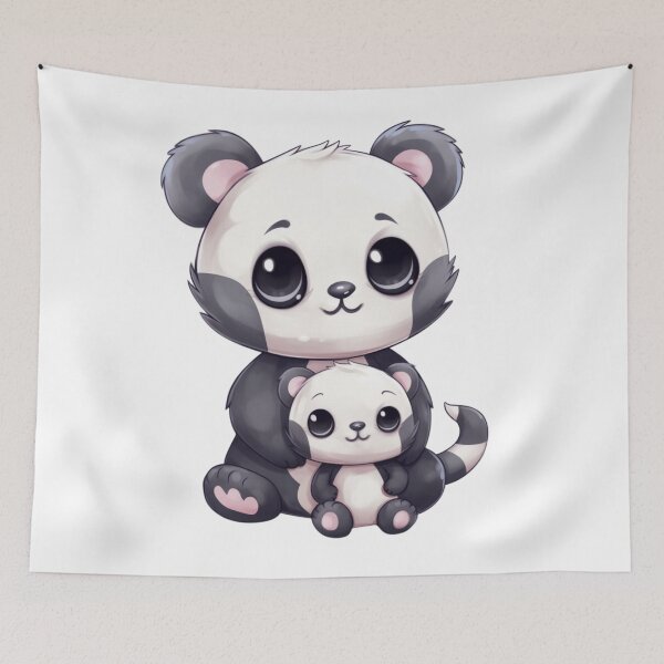 Item preview, Kawaii animated panda brothers designed and sold by DigitalPixelize.