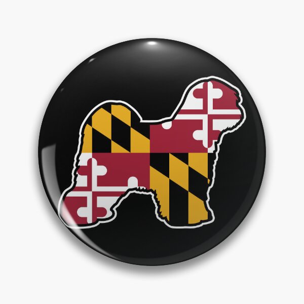 Item preview, Tibetan Terrier Silhouette with Maryland Flag designed and sold by Jenn Inashvili.