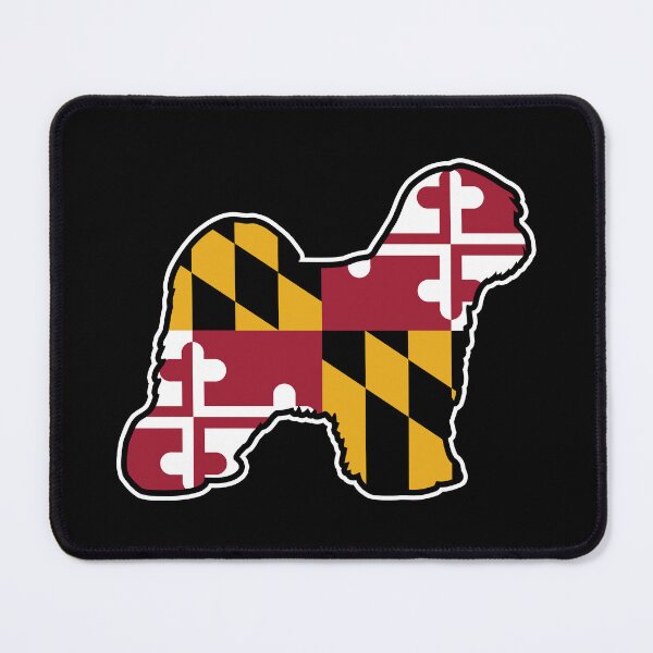 Item preview, Tibetan Terrier Silhouette with Maryland Flag designed and sold by Jenn Inashvili.