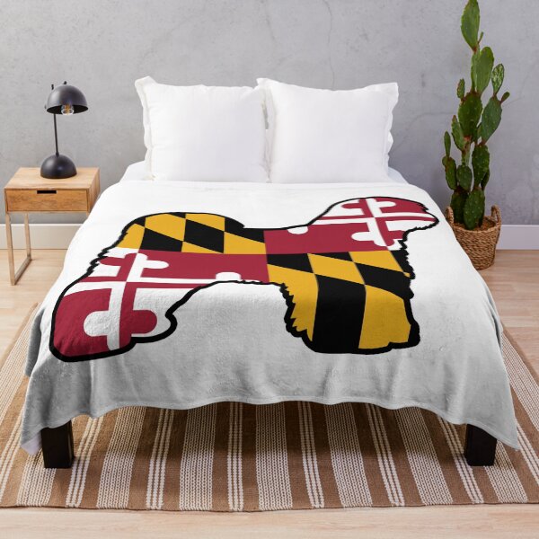 Item preview, Tibetan Terrier Silhouette with Maryland Flag designed and sold by Jenn Inashvili.