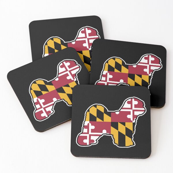 Item preview, Tibetan Terrier Silhouette with Maryland Flag designed and sold by Jenn Inashvili.