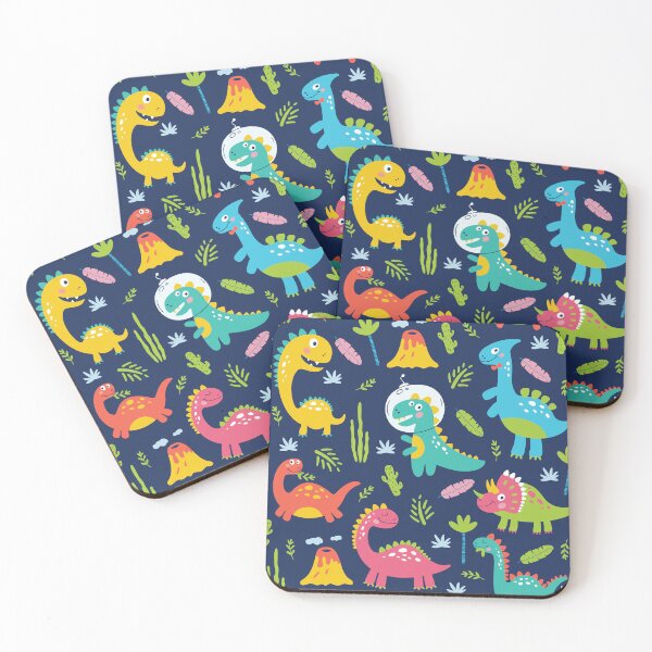 Item preview, Colorful Dinosaur Pattern for Kid Boys and Girls, on Blue designed and sold by sweetbelle.