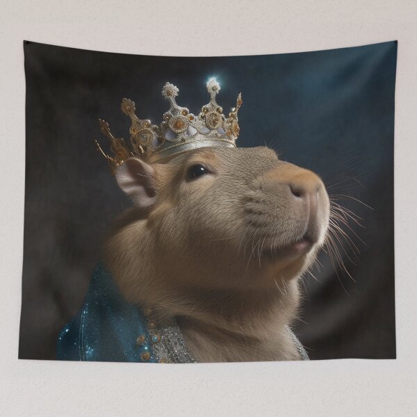 Aperçu de l'œuvre Capybara royal avec couronne créée et vendue par MythicPrompts.