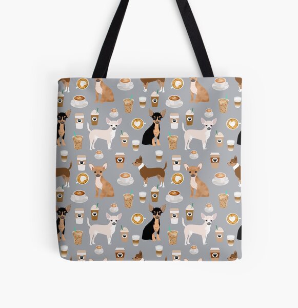 Lola The Chiweenie - Tote Bag, Beige / Pink Bandana