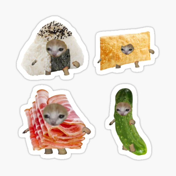 "Food Cat Meme " Sticker for Sale by Ka Bong Redbubble