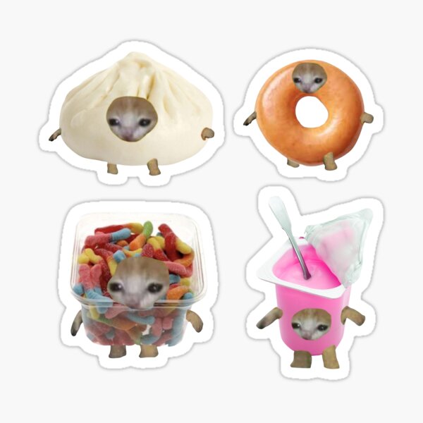 "Food Cat Meme vr 2" Sticker for Sale by Ka Bong Redbubble