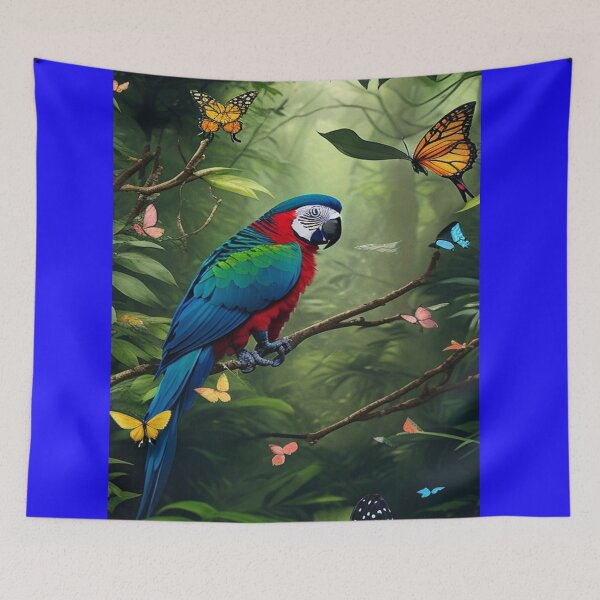 Item preview, Colorful Harmony: Parrot and Butterfly Dance designed and sold by Angelle55.