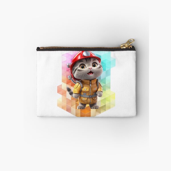 Item preview, Happy Cute Firefighter Kitten designed and sold by Cat & Puppy.