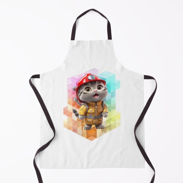 Item preview, Happy Cute Firefighter Kitten designed and sold by Cat & Puppy.