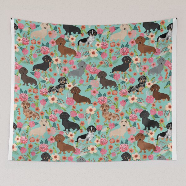 Item preview, Dachshund floral dog breed pet patterns doxie dachsie gifts must haves designed and sold by PetFriendly.