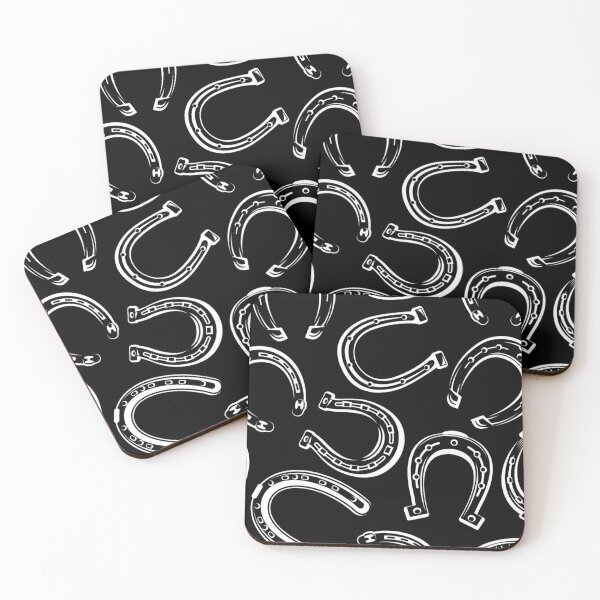 Item preview, White horseshoe design - Black background designed and sold by Jennifer Adair.