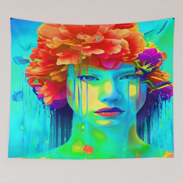 Item preview, Bright Neon Art Female Portrait Design designed and sold by deniselynnimage.