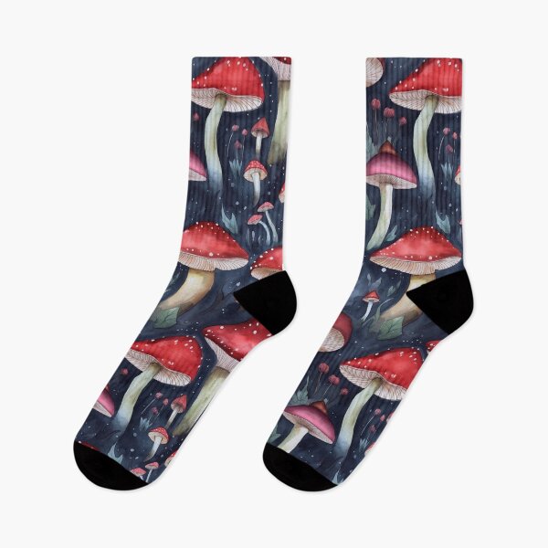 Item preview, Watercolor Red Mushroom Forest | Red Toadstool designed and sold by EarthyTones.