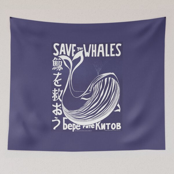 Item preview, Save the whales vintage poster art. designed and sold by paulo silveira.