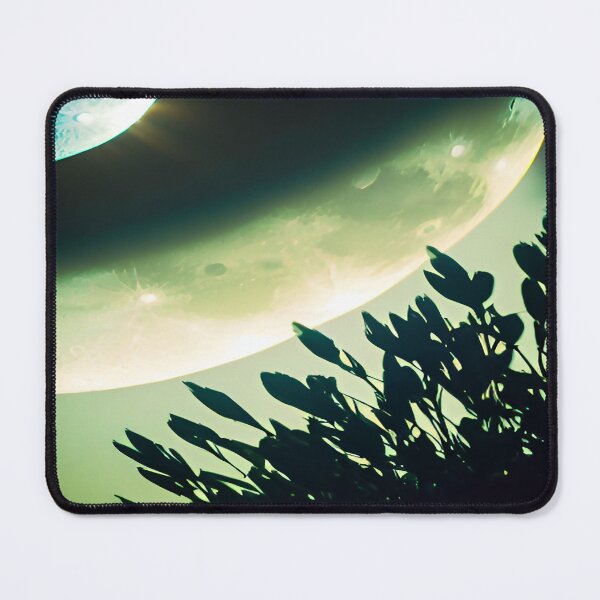 Item preview, Moon and Earth in Backdrop with Plants Growing  designed and sold by deniselynnimage.