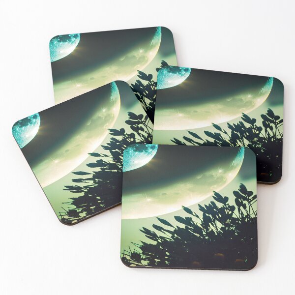 Item preview, Moon and Earth in Backdrop with Plants Growing  designed and sold by deniselynnimage.