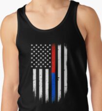 First Responders dünne rote blaue Linie Flagge Tanktop für Männer