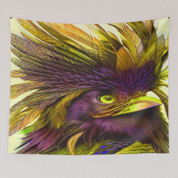 Item preview, Bird with Ruffled Head of Feathers Morning Hair Yellow Gold designed and sold by deniselynnimage.