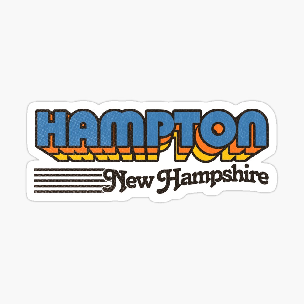 Hampton, New Hampshire | Retro Stripes Sticker