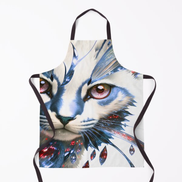 Item preview, Cat jeweled red eyes and Blue highlights designed and sold by deniselynnimage.