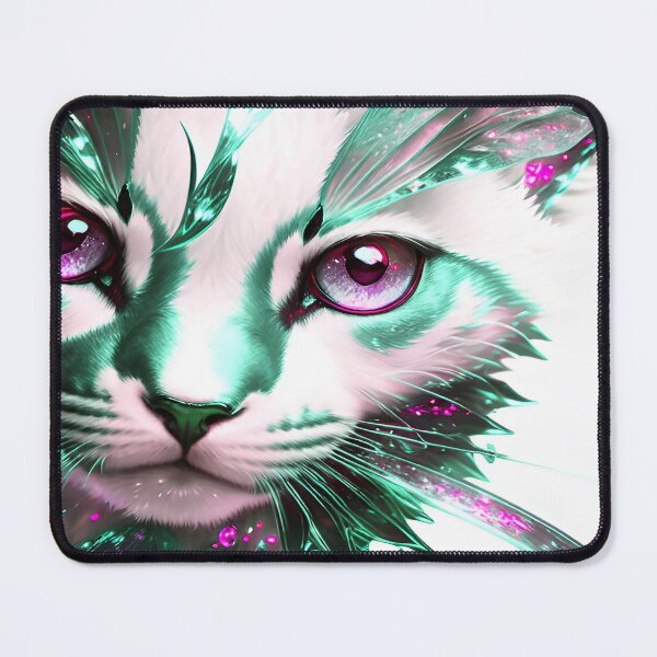Item preview, Cat Jeweled purple and Emerald highlights Christmas Green designed and sold by deniselynnimage.