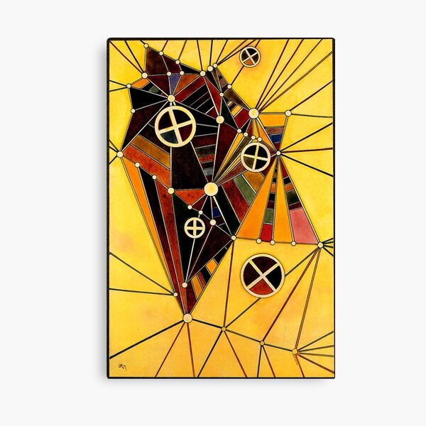 Kandinsky - Im Netzwerk farbenfrohe abstrakte Kunst Leinwanddruck