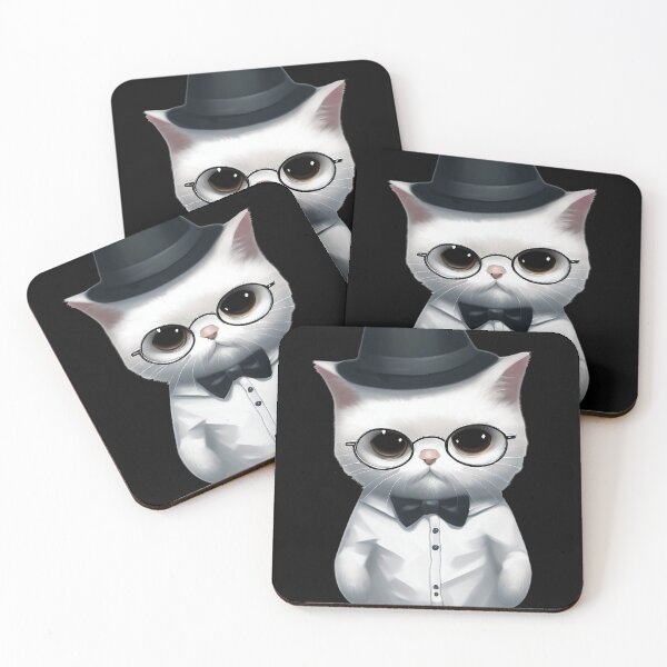 Item preview, Cute Little White Cat Dressed As A Dad Father's Day designed and sold by OliversCat.
