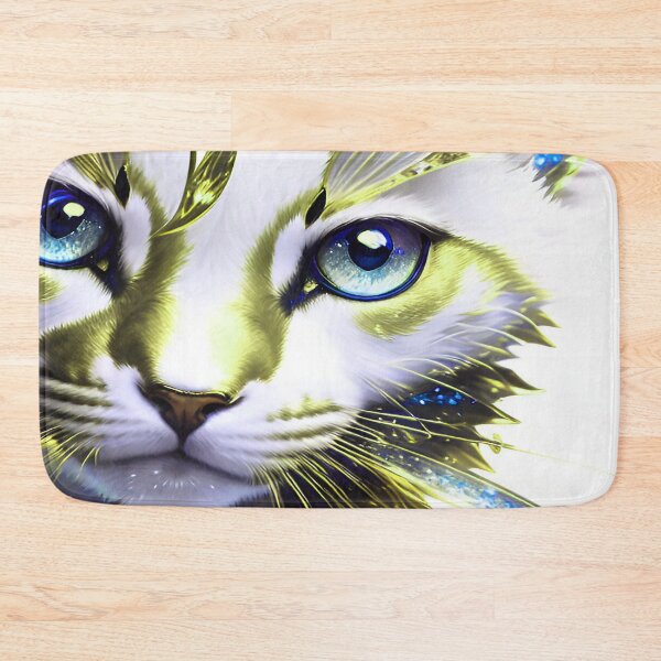 Item preview, Cat Jeweled Blue and Gold highlights designed and sold by deniselynnimage.