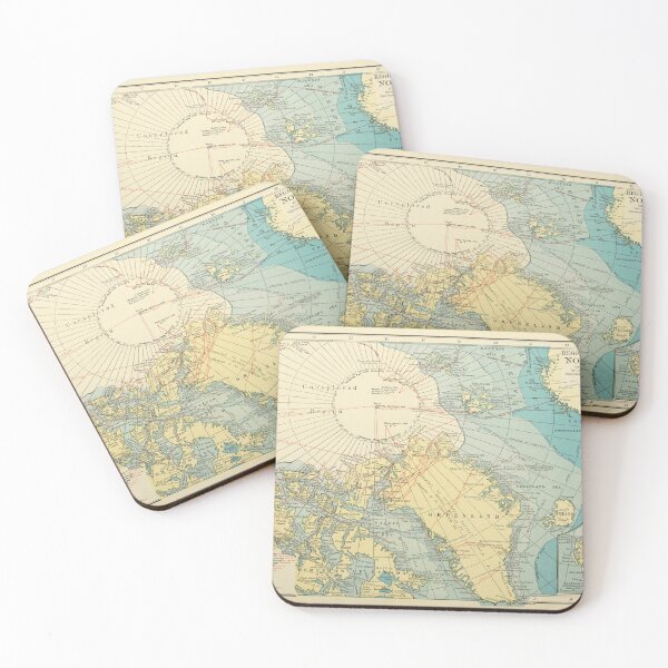 Item preview, Vintage Greenland and North Pole Exploration Map (1915) Northern Polar & Arctic Explorers Atlas  designed and sold by BravuraMedia.