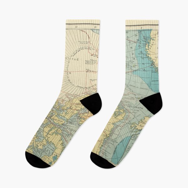 Item preview, Vintage Greenland and North Pole Exploration Map (1915) Northern Polar & Arctic Explorers Atlas  designed and sold by BravuraMedia.