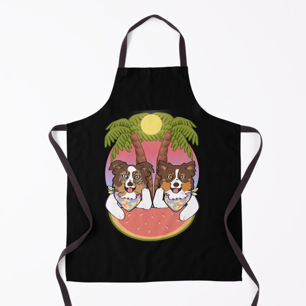 Item preview, Aussies on the beach during sunset Red black tri red Merle mini American Shepherd designed and sold by thibodeauxsund.