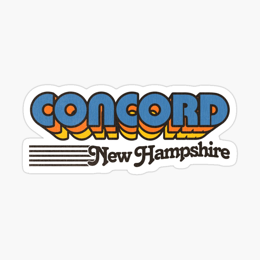 Concord, New Hampshire | Retro Stripes Sticker