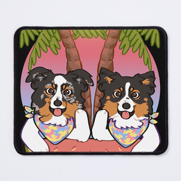 Item preview, mini Aussies on the beach during sunset black tri blue Merle mini American Shepherd (1) designed and sold by thibodeauxsund.