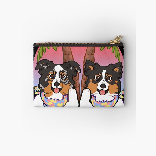Item preview, mini Aussies on the beach during sunset black tri blue Merle mini American Shepherd (1) designed and sold by thibodeauxsund.