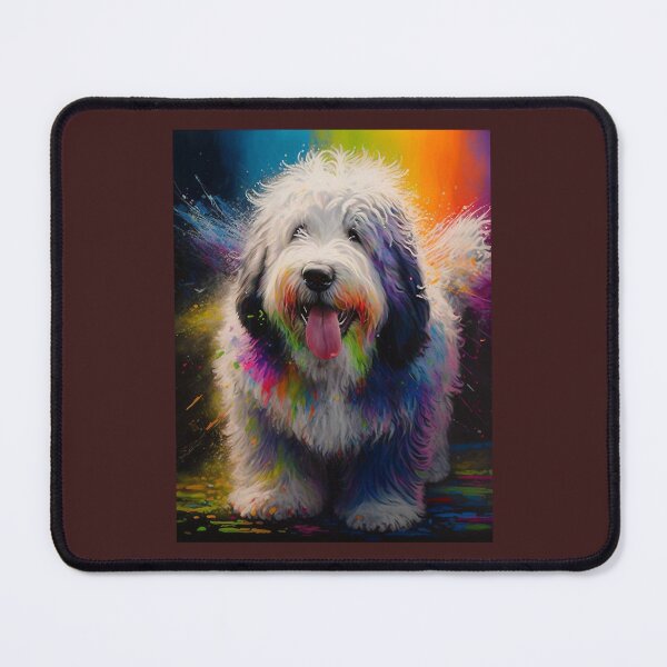 Item preview, Old English Sheepdog Synesthetic Splash Painting Artwork designed and sold by LoveWaffle.